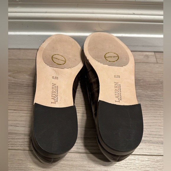 NEW Lauren Ralph Lauren Wynnie Leather Loafers Brown Ladies - Picture 5 of 7
